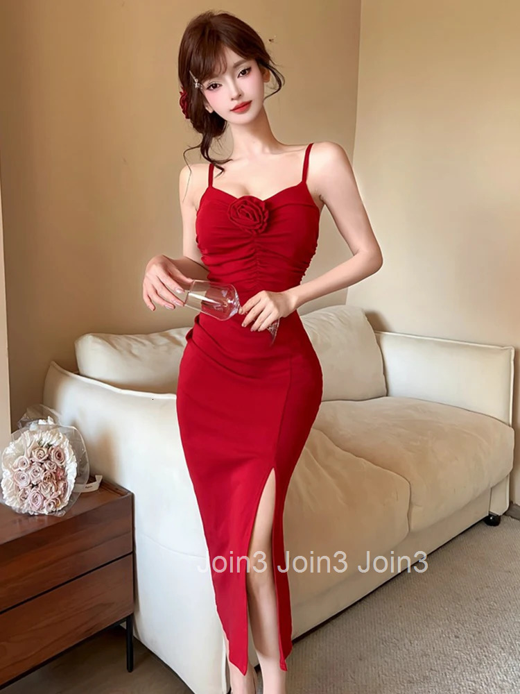 Women Clothes Y2K Solid Sexy Strap Backless Skinny Midi Pencil Dress Elegant Fashion Evening Party Club Prom Vestidos Robe New