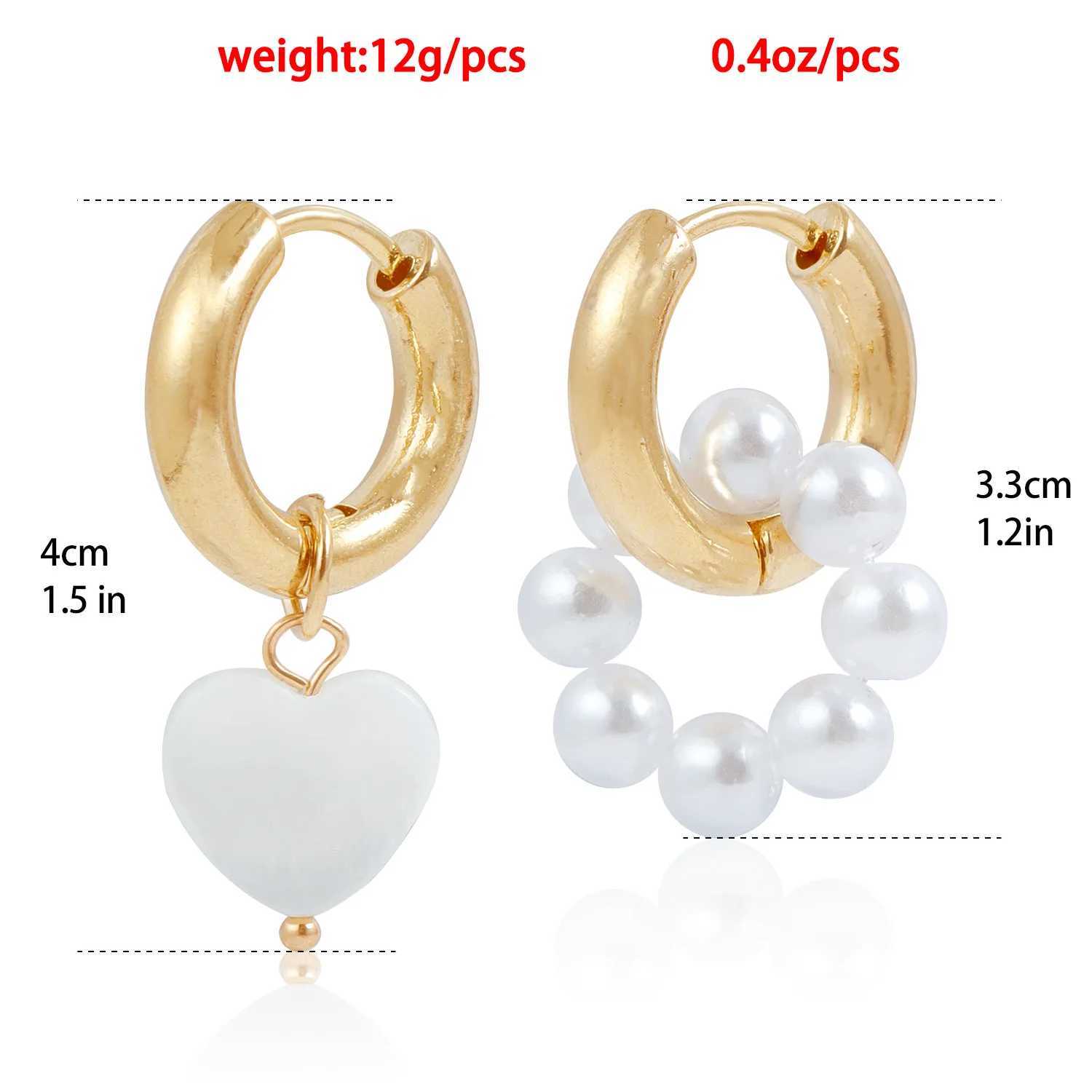Fashion Jewelry Imitation Pearl Heart Pendant Train Dual-use Ear Buckle Earrings XJ250623