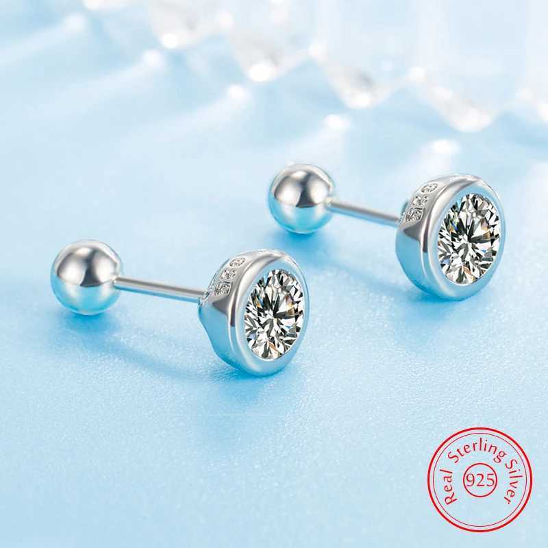 Genuine 925 Sterling Silver Las High Quality Fashion Jewelry Crystal Stud Earrings XY0228XJ250623