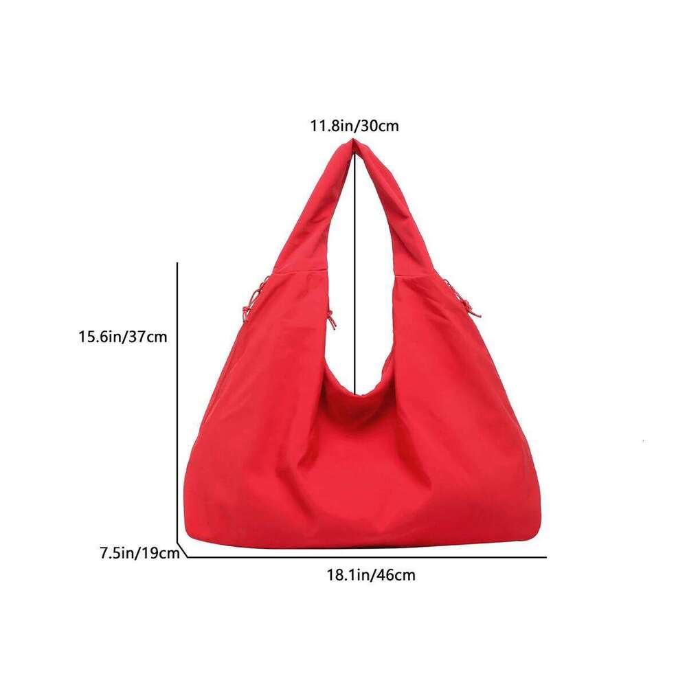 Solid Color Soft Cloth Shopping Bag, Large Capacity Handbag For Daily Travel, Shoulder Tote Bag