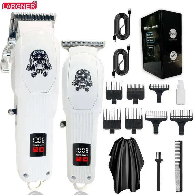 Professional Clippers For Men, Cutting Kit T-Blade Trimmer Combo, 1 Set Rechargeable Electric Hair Trimmer&Accessories