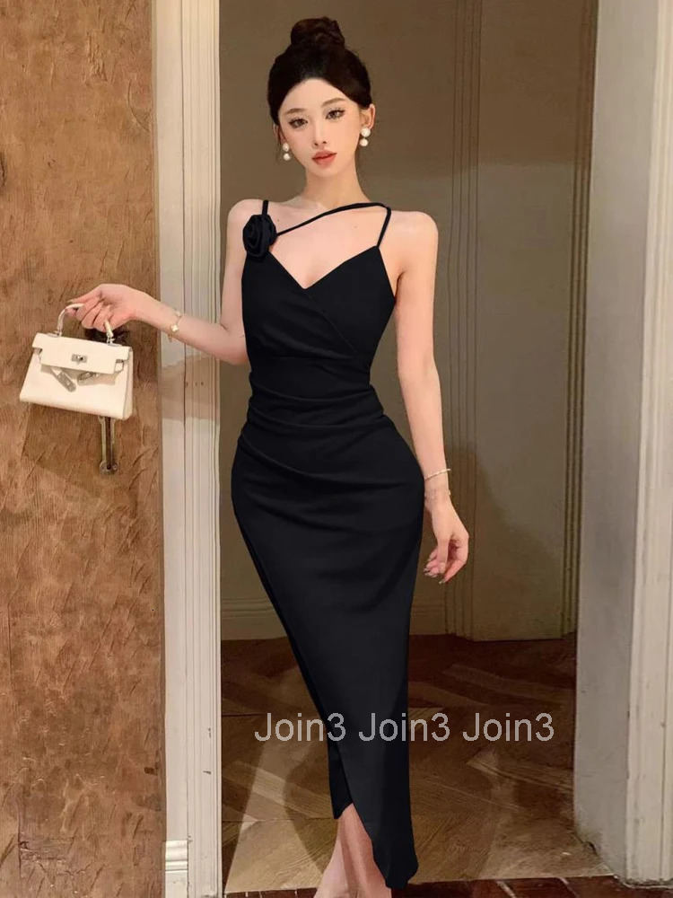New Summer Sexy Strap Vacation Evening Dress Women Clothes Elegant V-Neck Skinny Asymmetrical Long Party Club Prom Robe Vestidos