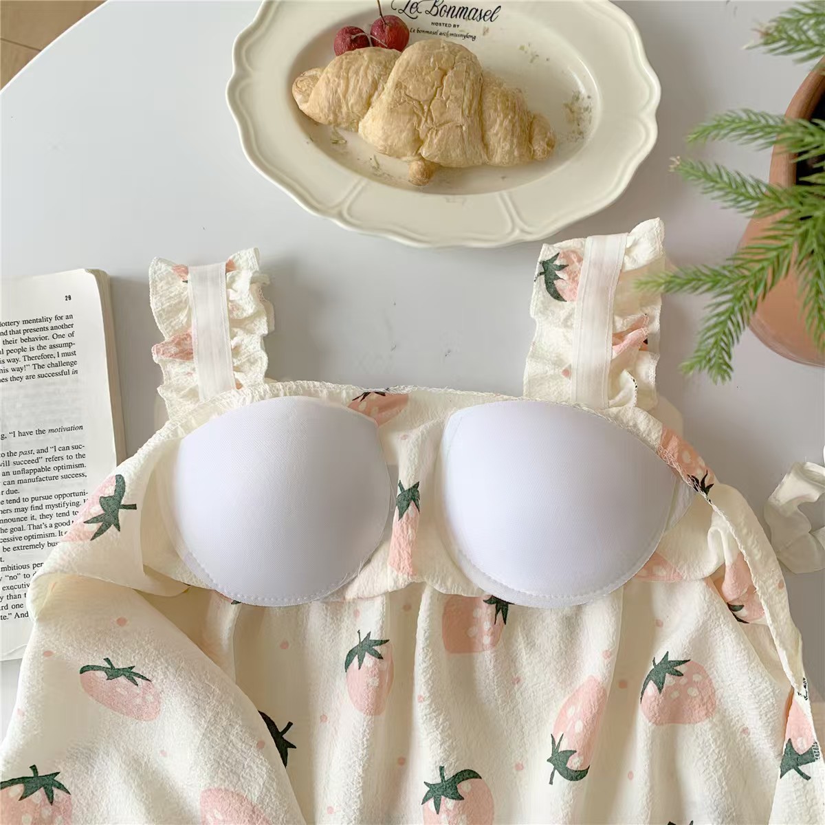 2025 women's models spring and summer sweet ins style halter mid-length loose nightgown female home dress