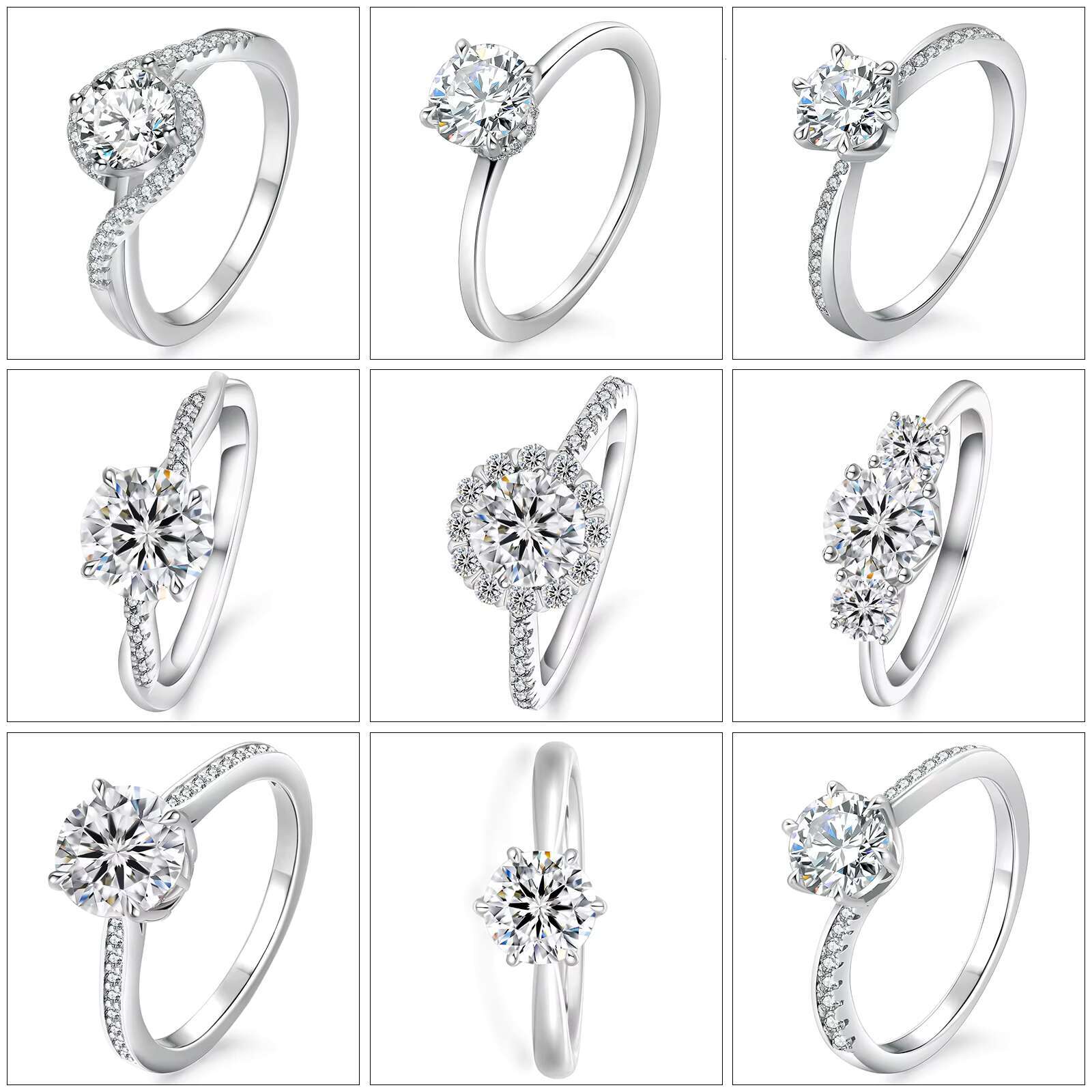 Bling 2.0CT 1.0CT Mossanite VVS Women Jewelry Gift 925 Sterling Silver GRA Certified Oval Cut Diamond Moissanite Engagement Ring