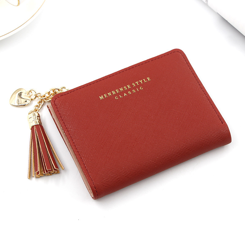 Free Shipping 2025 New Designer Bag Personalized Short Women's Zipper Wallet With Tassels Simple Clutch Bag Coin Purse Women's Wallet Money 