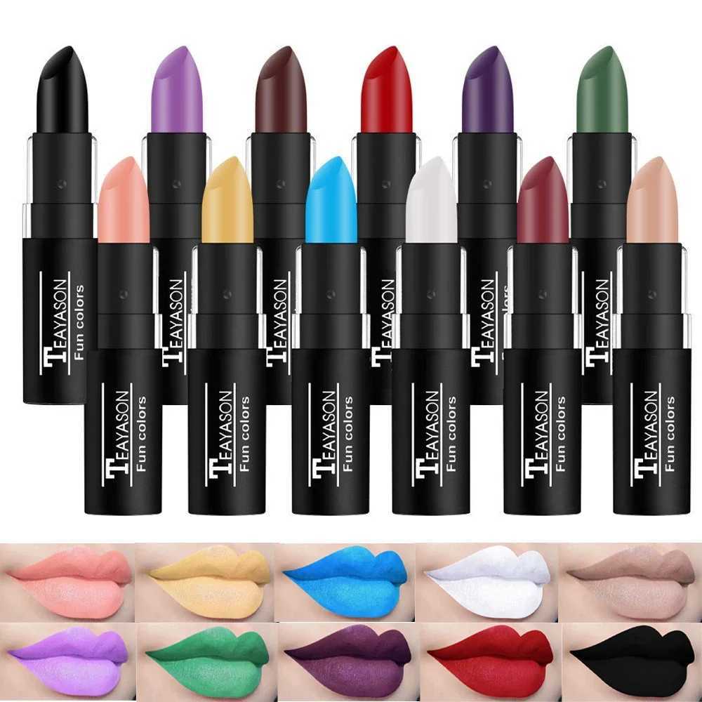 12 Colors Matte Nude Clay Lipstick Vampire Makeup Punk Black Lip Gloss Dark Paint Stick Durable Waterproof Lasting CosmeticsXJ250623