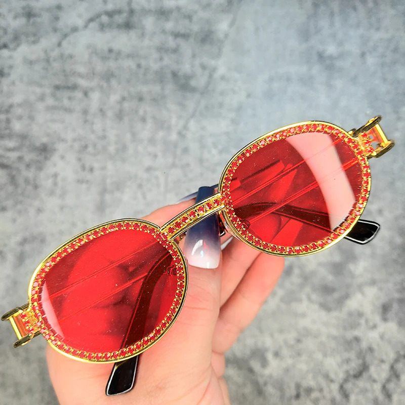 Round Steampunk Small Blingbling Sunglasses For Women Men Diamond Gradient Gothic Sunglasses Men Feminino 250617