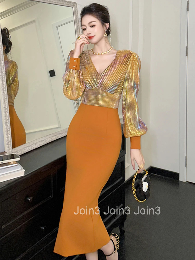 Spring Fashion Lady Work Style Formal Occasion Pencil Dress Women Clothing Elegant Office V-Neck High Waist Slim Midi Vestidos