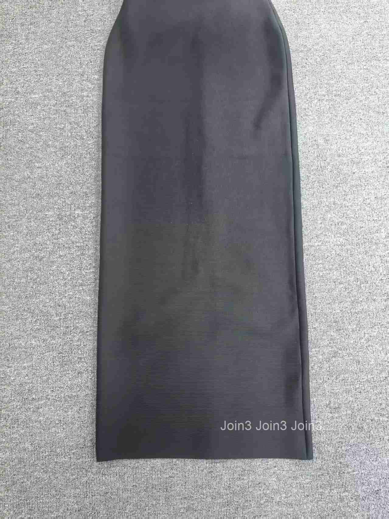 High-End Elegant Womens New Black Crystal Dress Waist-Cinching Sexy Slim-Fit Evening Gown