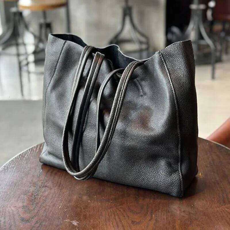 Autumn Winter Leather Top Layer Cowhide Shopping Bag Designer New Fashion Large Capacity Hand Of Lading Shoulder