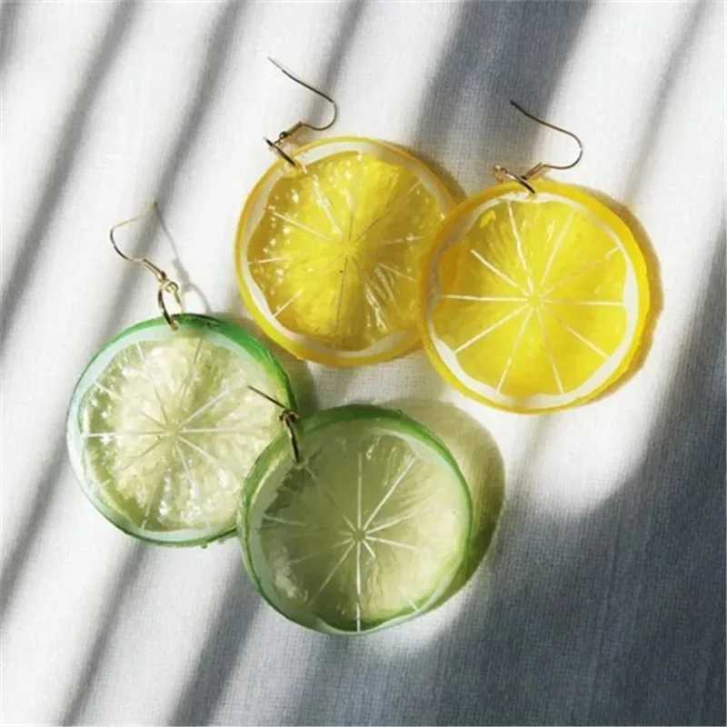 New Fashion Fruit Transparent Pearl Colored Lemon Earrings Y2k Womens Creative Jewelry XJ250623