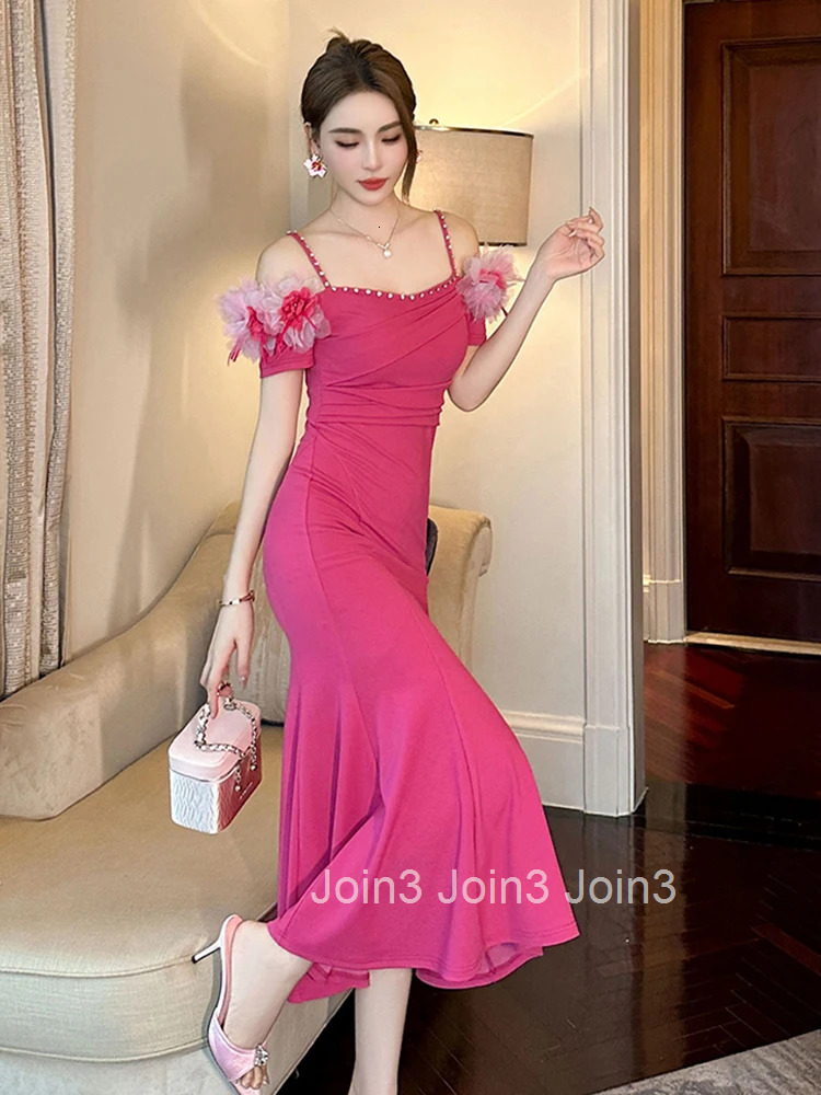New Summer Fashion Sweet Off-Shoulder Evening Dress Women Clothes Elegant Luxury Sexy Sling Slim Party Prom Vestidos Fiesta Robe