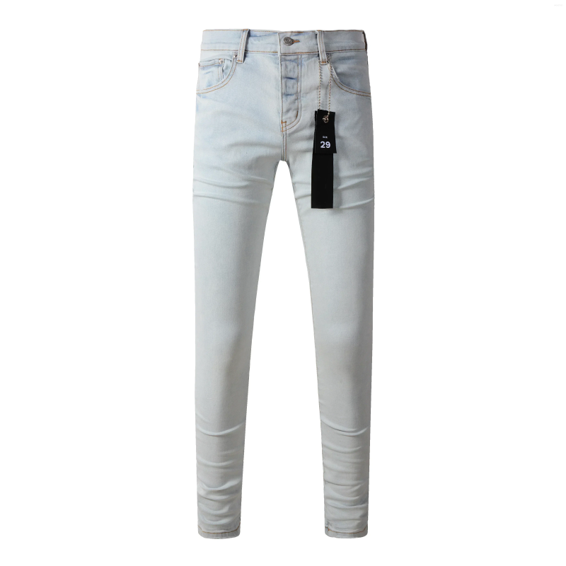 Men's Jeans Top Quality Fashion Men Streetwear White Patch Hole Repair Low Convex Tight Denim Trousers Brandpants