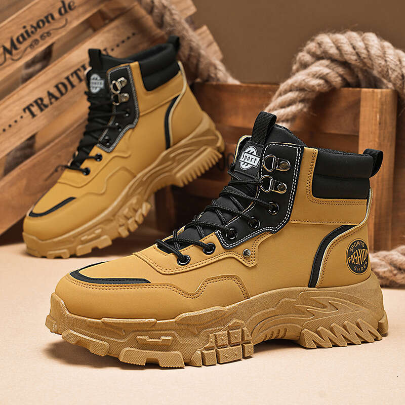 Men's Martin Autumn New Breathable new High-Top Work Korean Style Versatile Thick-Soled Short Boots Trendy Shoes