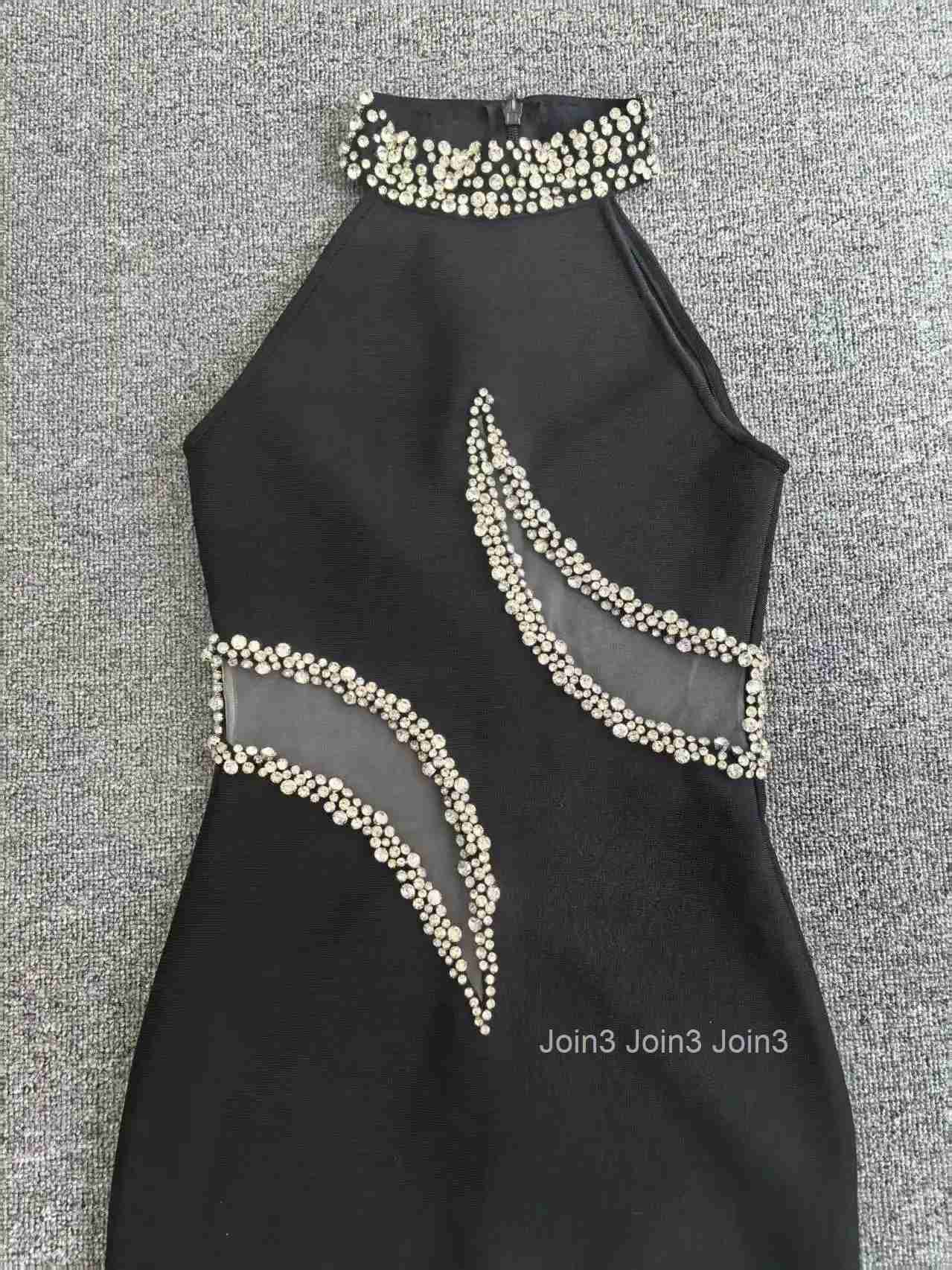 Black Evening Gown with Cut-out Sparkling Details Slim Fit Luxury Party/Wedding Dress Elegant Silhouette
