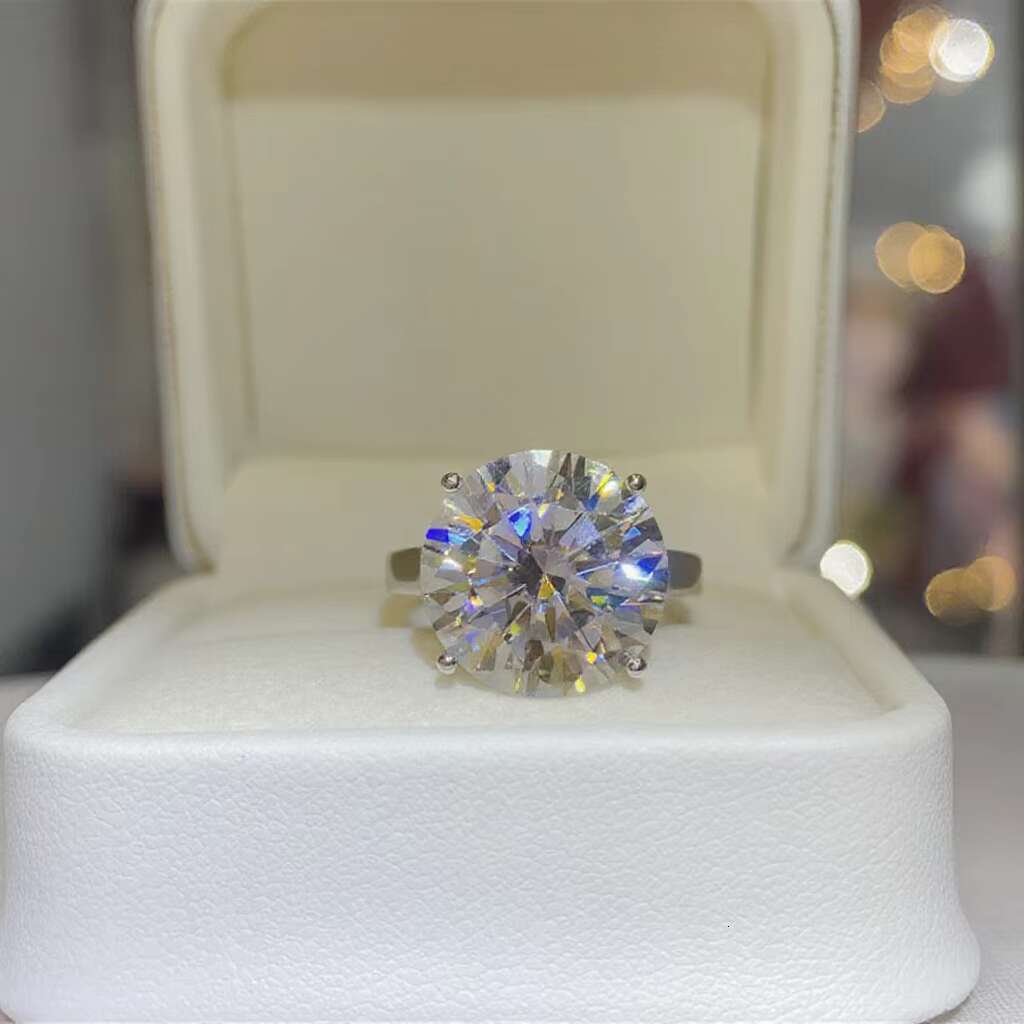 White Gold Plated 925 Sterling Silver Women Wedding Engagement Fine Jewelry Rings VVS Moissanite Diamond Ring