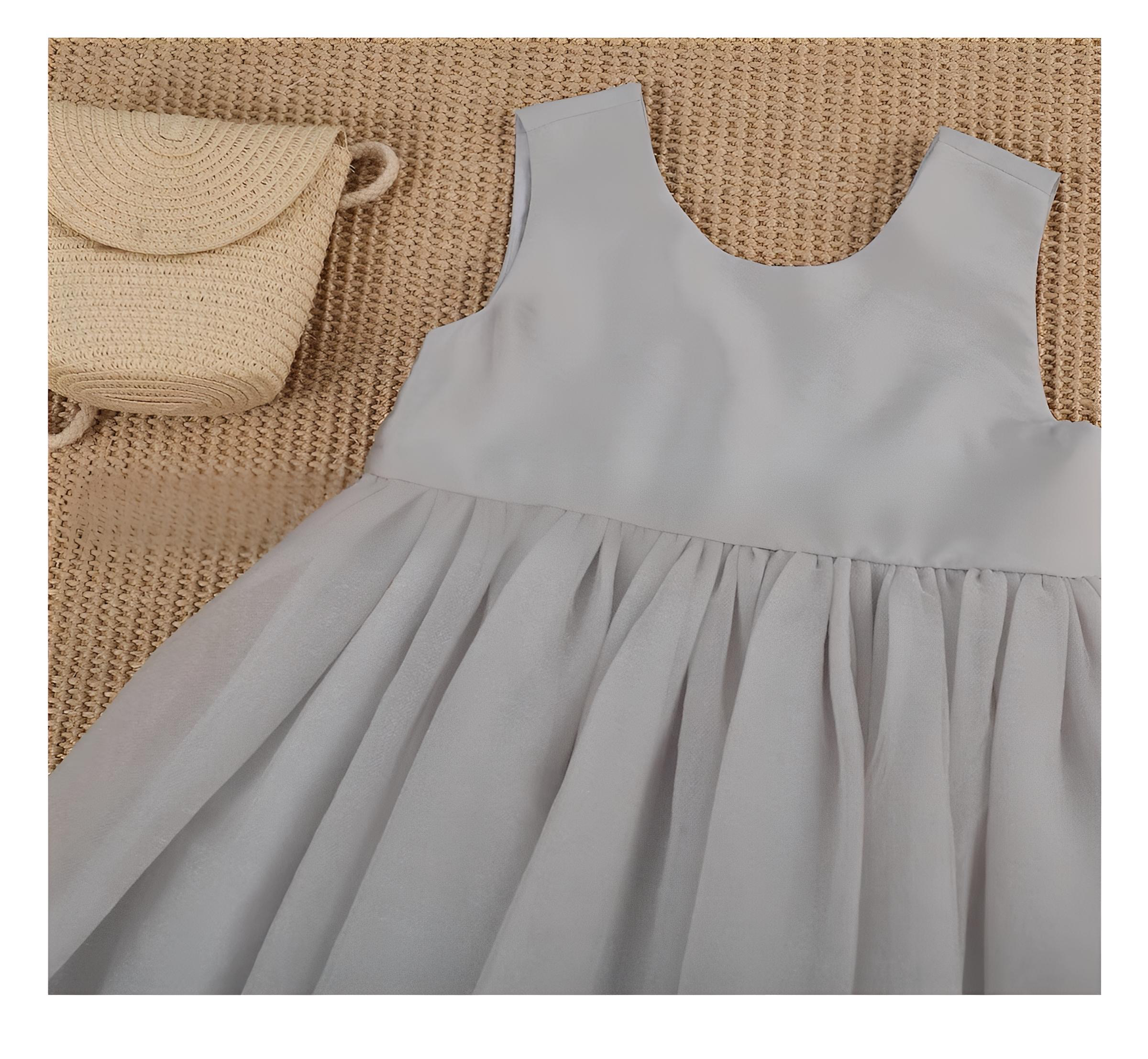 Girls' simple dress casual dress fluffy gauze dress vest princess dress