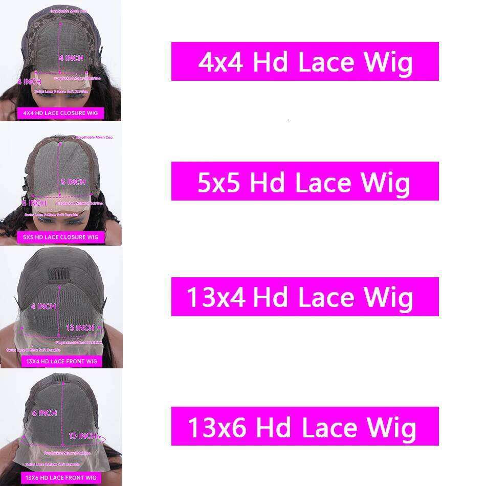 13x4 Chocolate Brown Front Wigs For Women 13x6 Hd Straight Lace Frontal 4x4 5x5 Closure Human Hair Wig