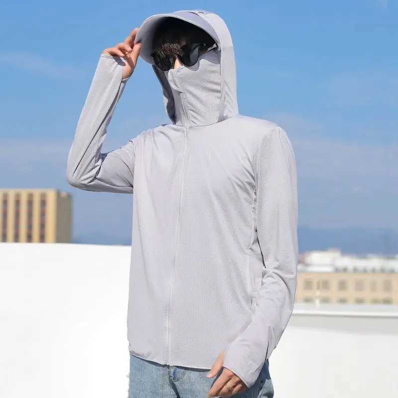 Summer Sun Protection Skin Coats Men Ultra-Light Sportswear breathable UV-proof Hooded Outerwear Loose-fit Casual Fishing Jackets W250623