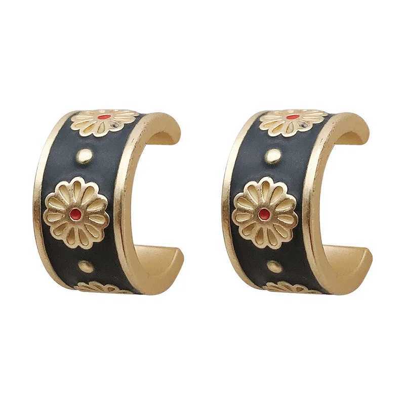 2020 Vintage Colorful Enamel Metal Flower Stud Earrings Geometric Square Round for Women Girls Daisy Wedding Jewelry Gifts XJ250623