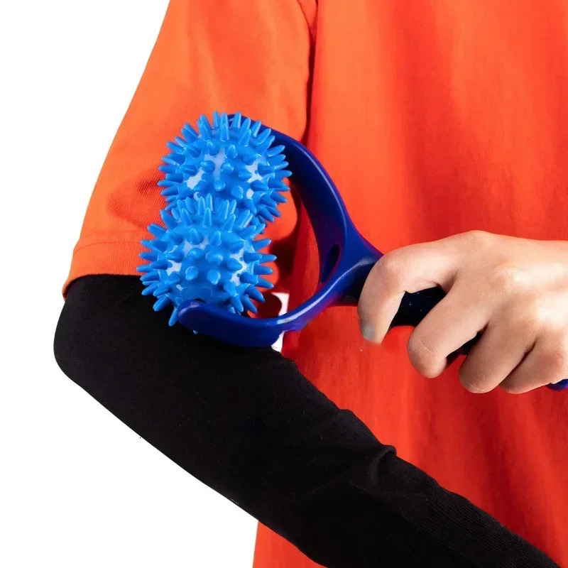 2 Roller in 1 Handheld Trigger Point Acupuncture Reflexology Spiky Massage Balls Massager Roller Full Body Soreness Relief 250619