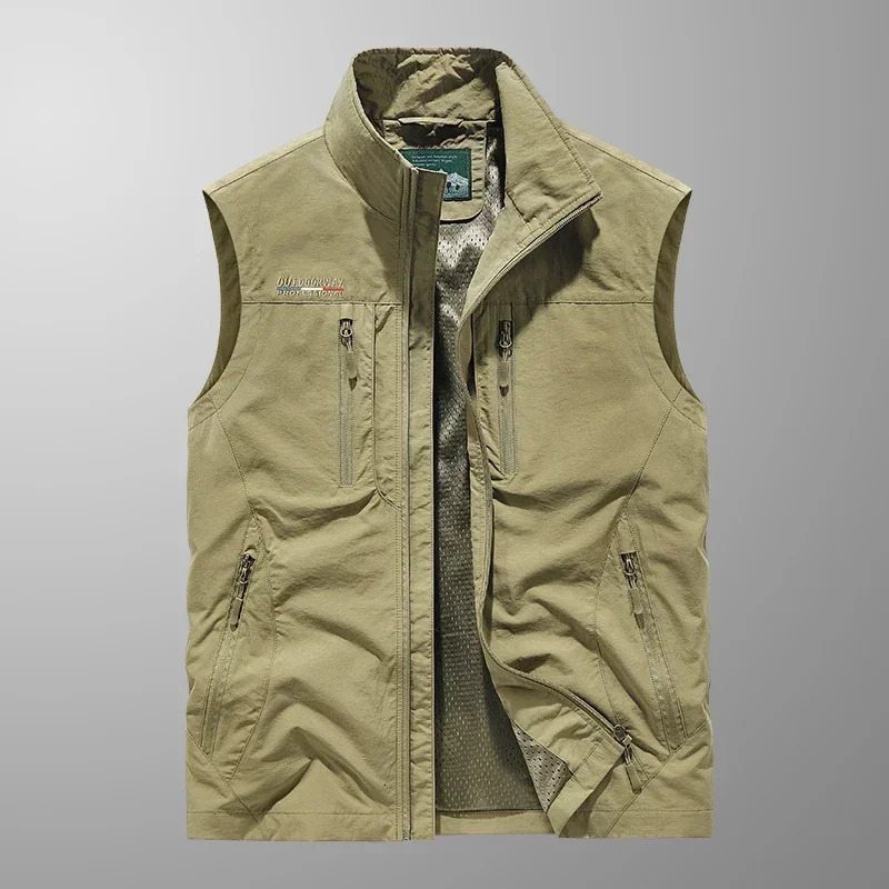 Fishing Waistcoats Outdoor Journalist Pography Camping Vest Multi-pocket Casual Man Breathable Sleeveless Jacket Outwear 250617