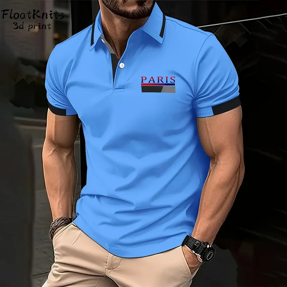 Summer Simple Mens Clothing Business Short Sleeved T-Shirt for Men Fashion Lapel Polo Shirt in Tops Tees Street Polos Man 250618