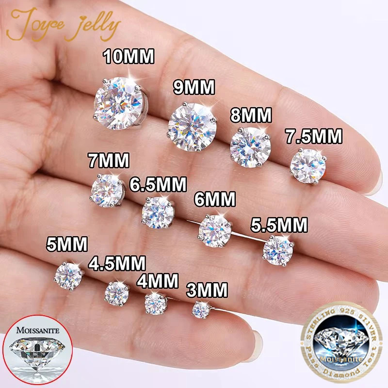 Real 0.1-3CT Test Passed Diamond Stud Earrings for Women S925 Silver Platinum Plated Bride Wedding GRA Fine Jewelry 250617