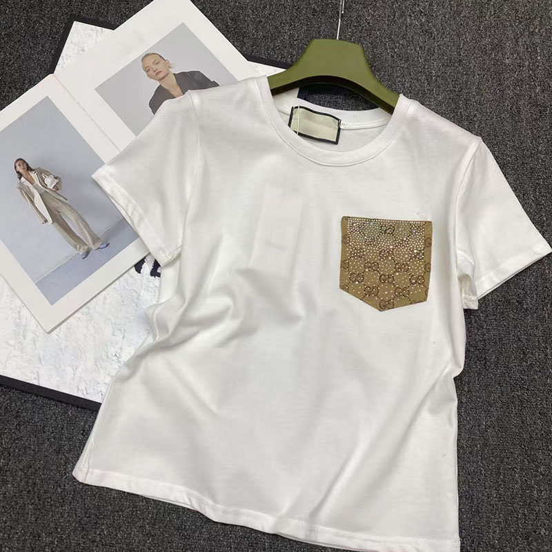 Heavy Industry Hot Diamond Women's Designer 2025 Fashion Summer New Short sleeved T-shirt