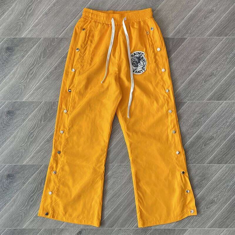 Embroidered Buckle Sports Sweatpants Jogger Men Women Drawstring Long Pants Trousers