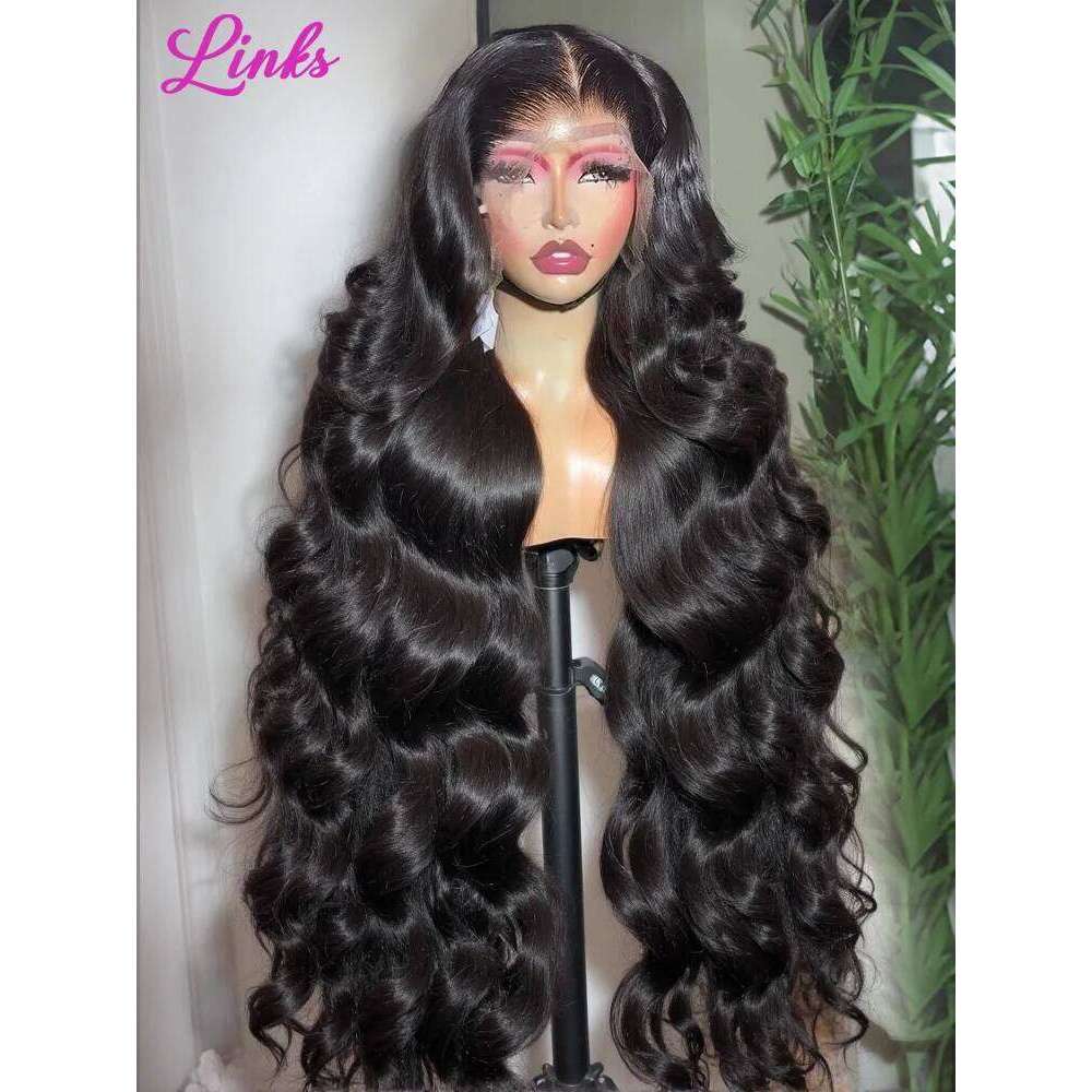 LInks Body Wave Human Hair Front 300 Density 13x6 HD Lace Frontal Wigs 30 40 Inch 5x5 Glueless Closure Wig