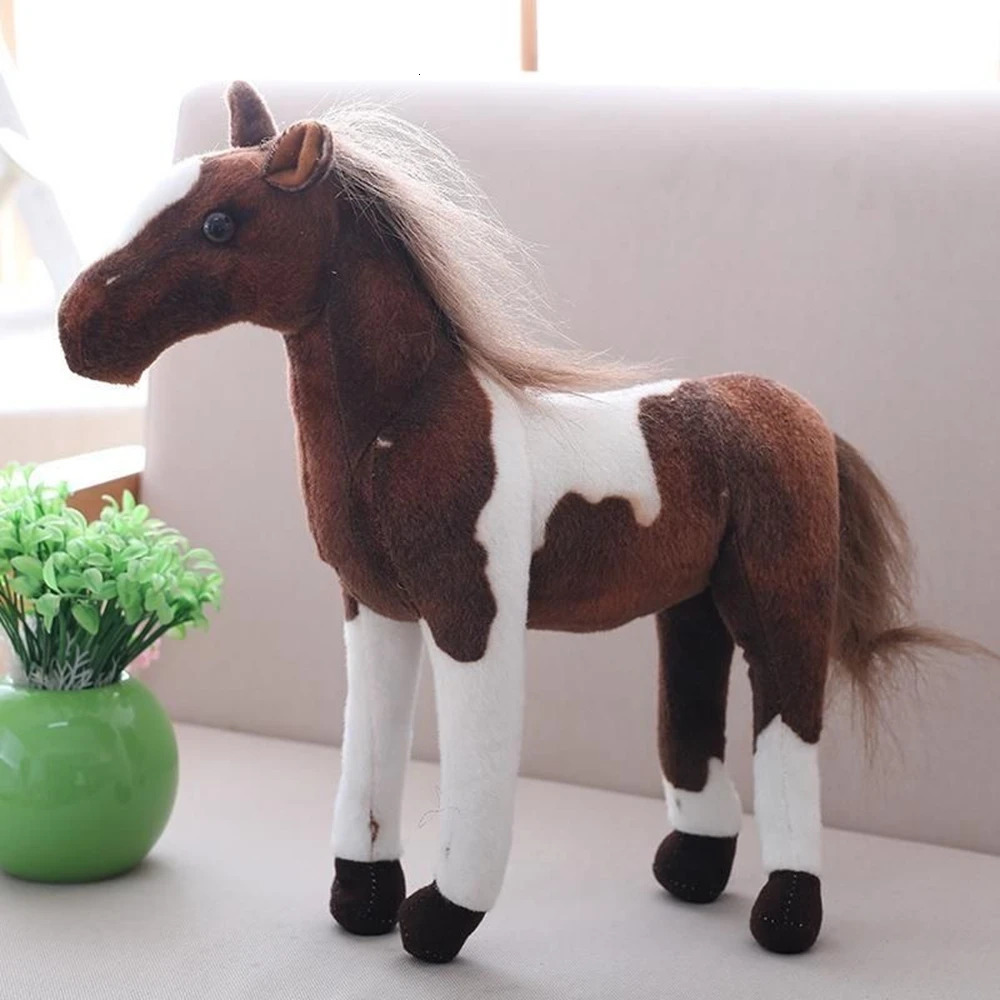 40cm Simulated Horse Doll Plush Toy Mascot Zodiac Animal Decoration Pillow Soft Child Birthday Gift 250618