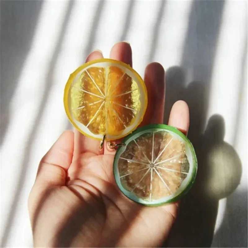 New Fashion Fruit Transparent Pearl Colored Lemon Earrings Y2k Womens Creative Jewelry XJ250623