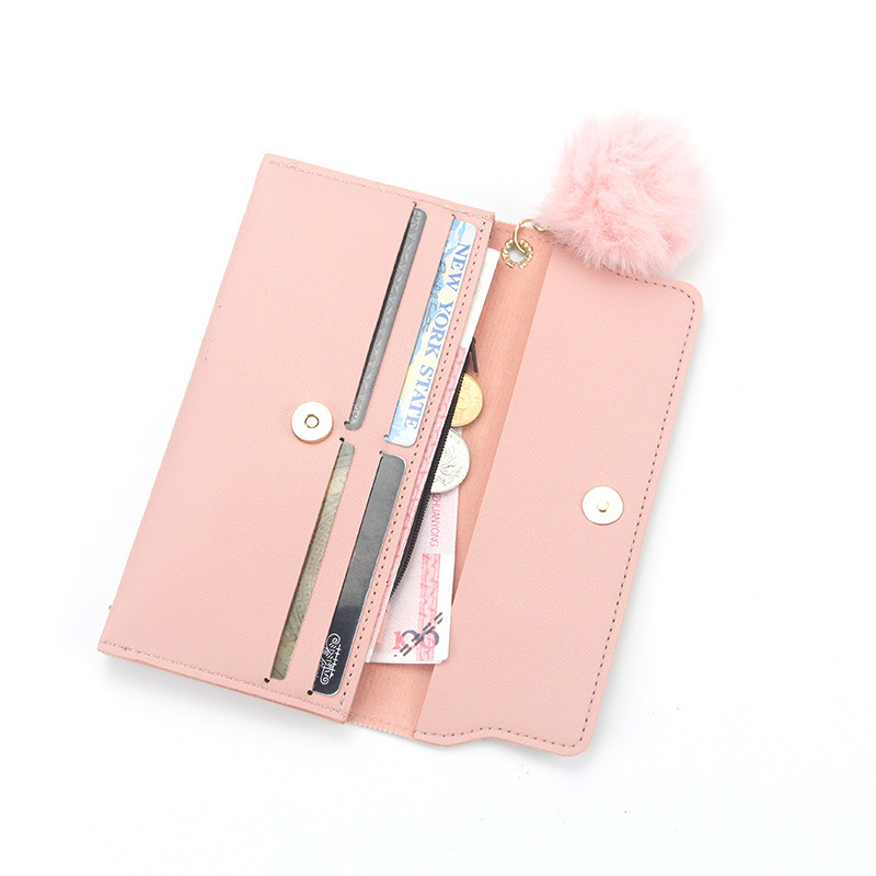 Free Shipping 2025 New Designer Bag New Women's Wallet Multifunctional Women's Clutch Bag Zipper Bag Coin Purse With Pom-pom Pendant Women&#