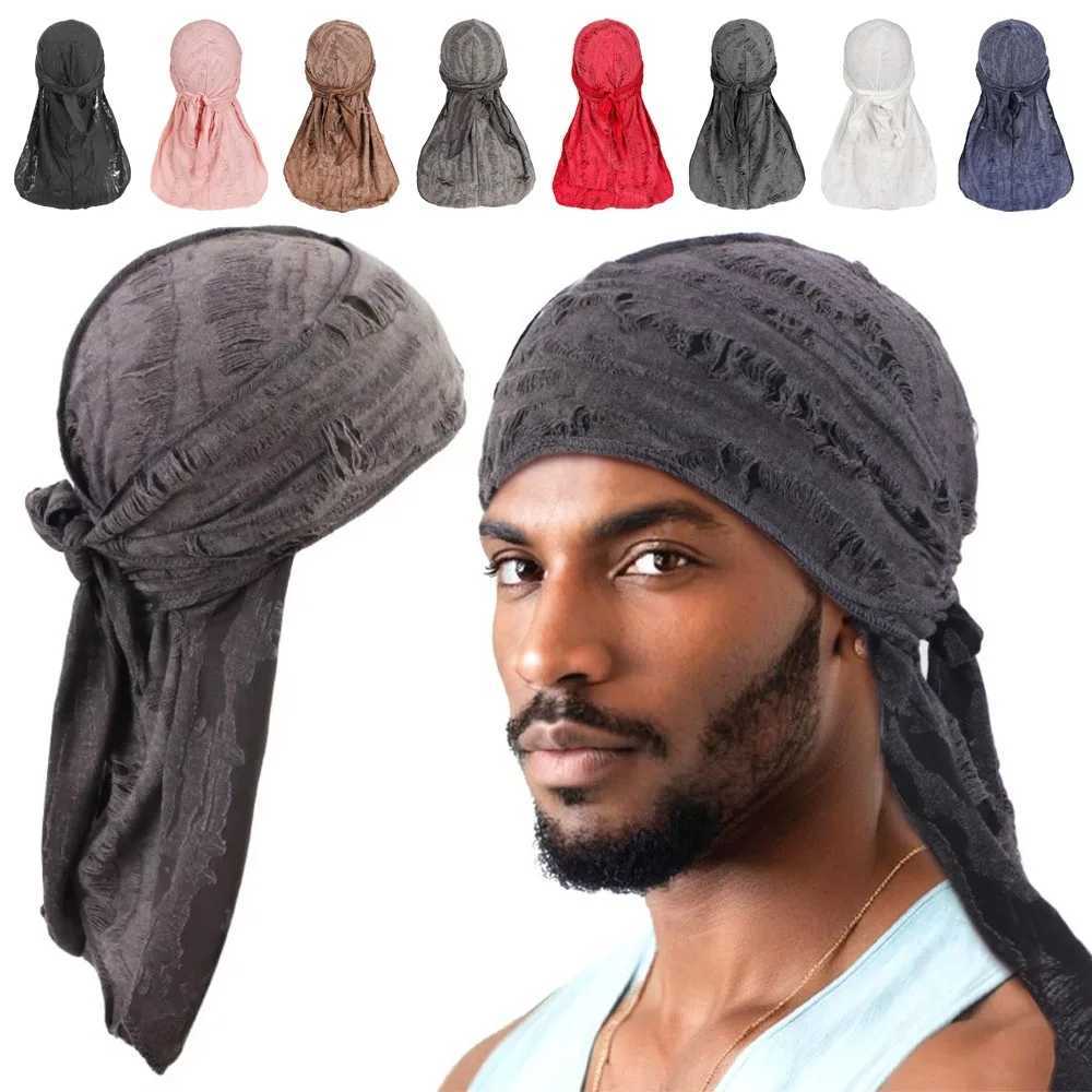 Casual Cycling Head Scarf Trendy Vintage Headband Hat Cotton Long Tail Pirate Cap Durag Hip Hop Bandana Unisex M250623