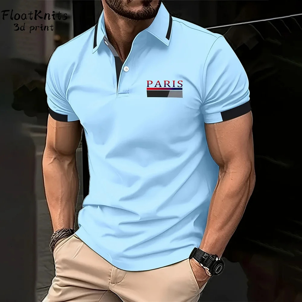 Summer Simple Mens Clothing Business Short Sleeved T-Shirt for Men Fashion Lapel Polo Shirt in Tops Tees Street Polos Man 250618