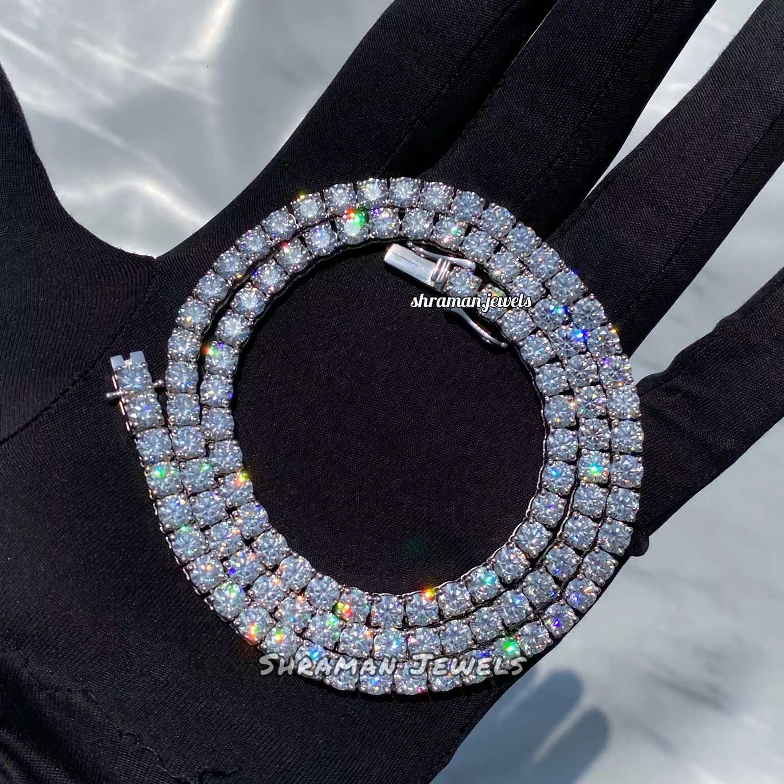 5MM Colorless Custom Tennis Chain 925 Sterling Silver Men and Women Passes Diamond Tester VVS Moissanite Necklace from India