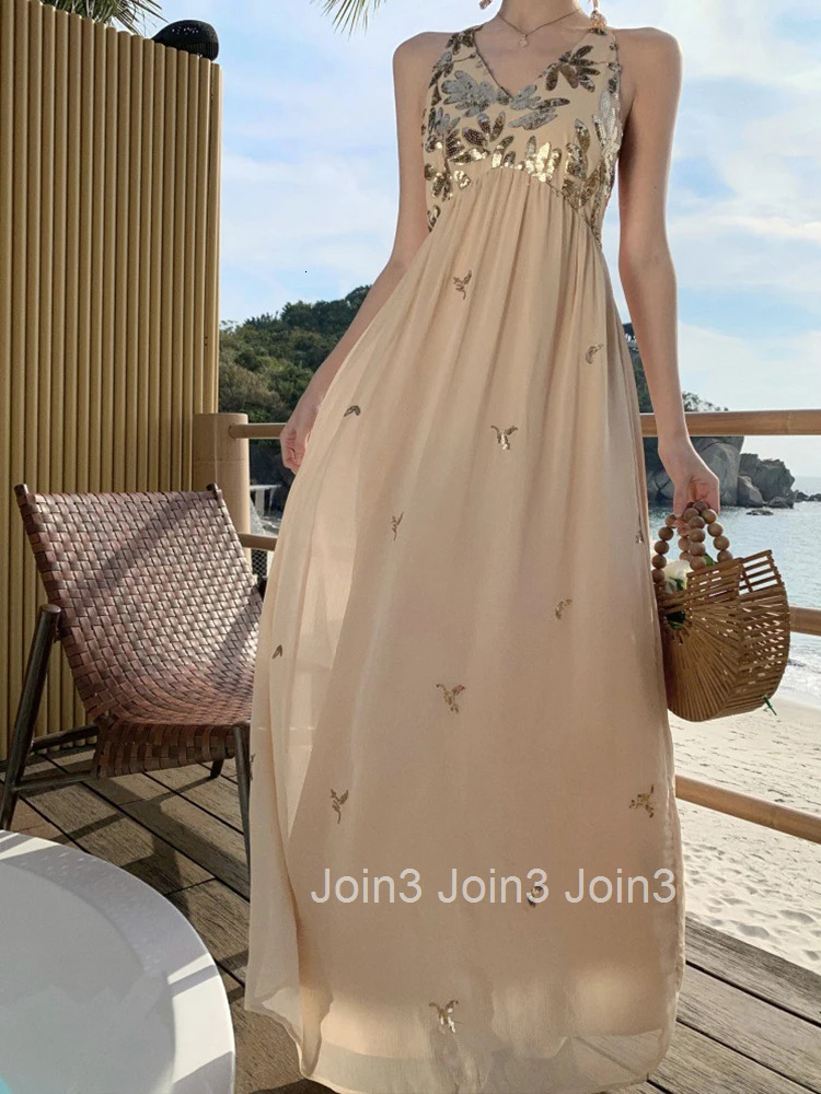 Women Clothes Sweet Chiffon Sexy Halter Backless Maxi Long A-Line Dress Elegant Fashion Evening Party Vestidos Robe Vacation New