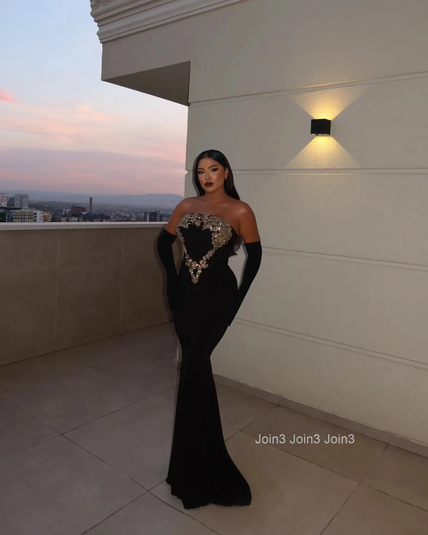 Womens Black Velvet Bandage Dress Gold Embroidered Strapless Backless Mermaid Gown Fishtail Evening Party Dress