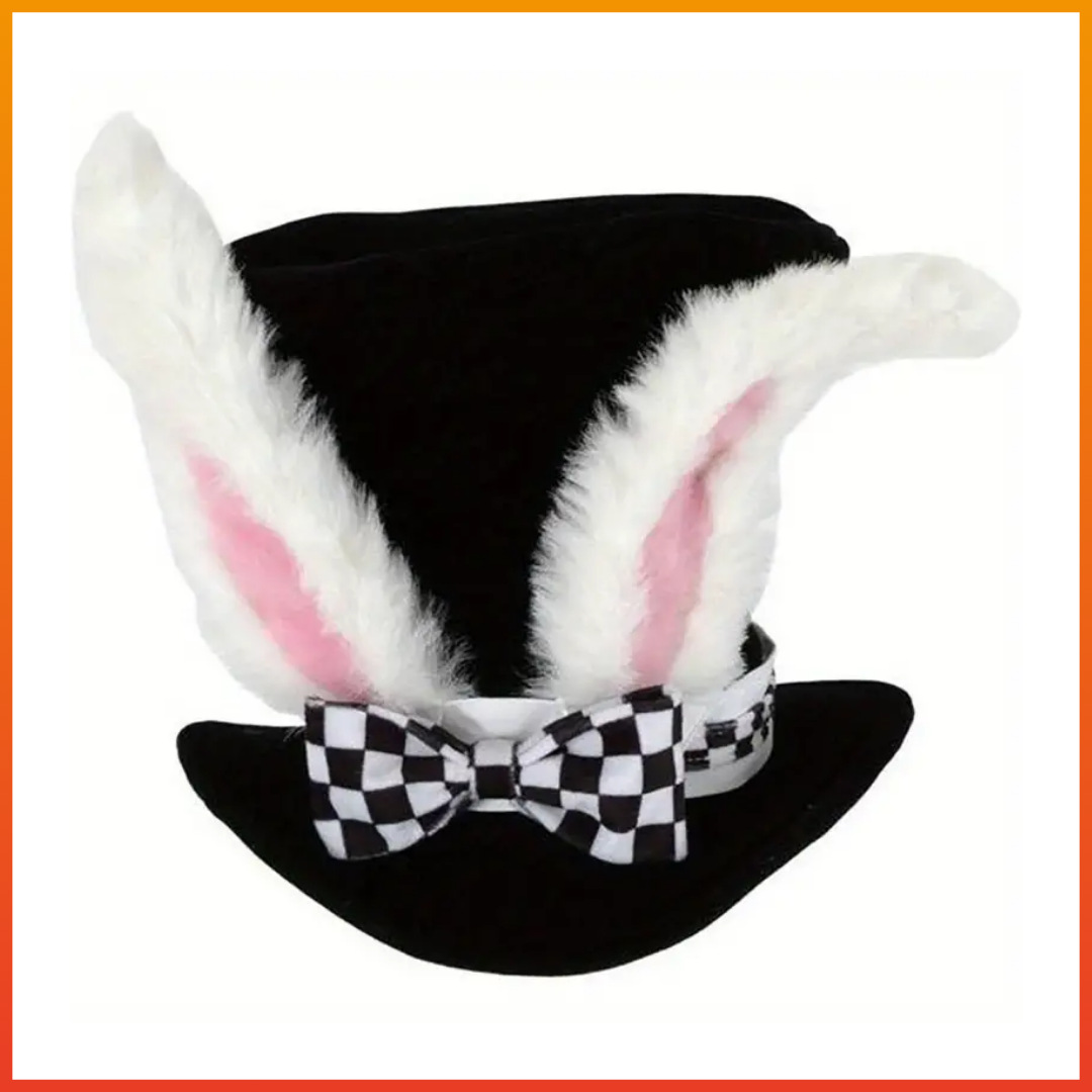 Stage Wear Dance Accessories Halloween costume velvet rabbit ear high hat Easter velvet top hat black costume high hat