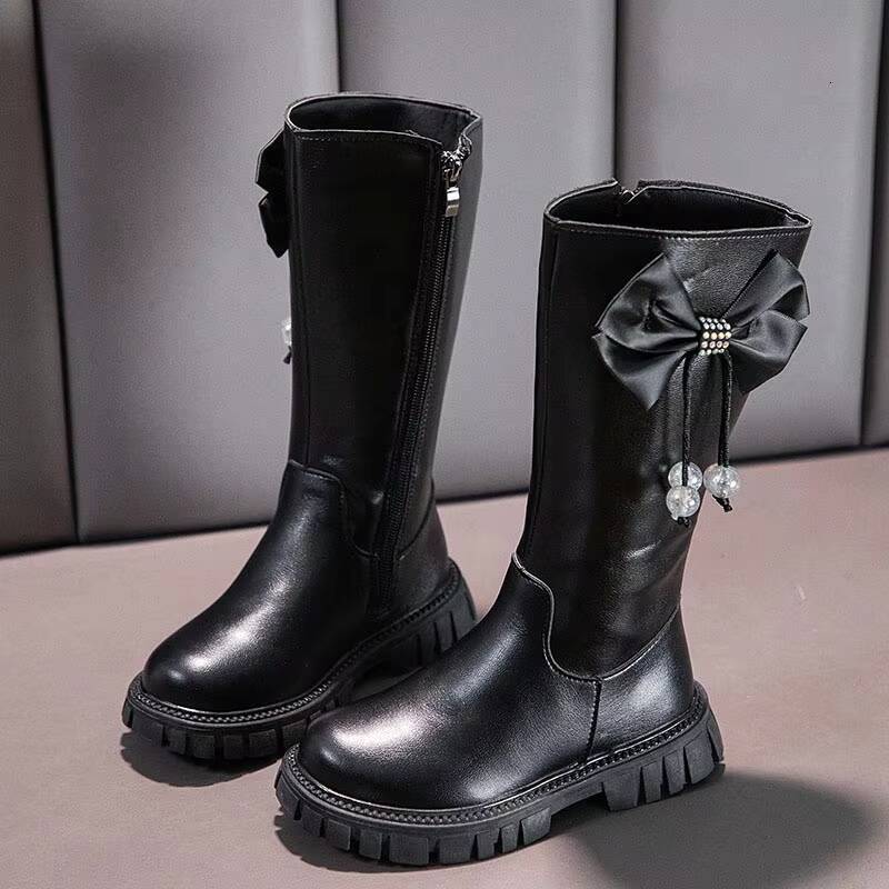 Children's Non Zip Ddmyshoesvip Knee Kids Shoes Slip Plush Long Snow For Girls High Leather Boots Winter Fashion Boot Princess Shoes Ddmydesign