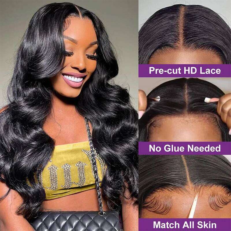 5X5 Glueless plucked and Go Body Wave Human Wigs Pre Cut Ready To Wear 100% Brazilian Hair 30 inch