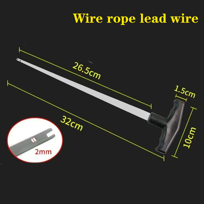 Automotive glass disassembly threading tool, extended threading, pull-out threading