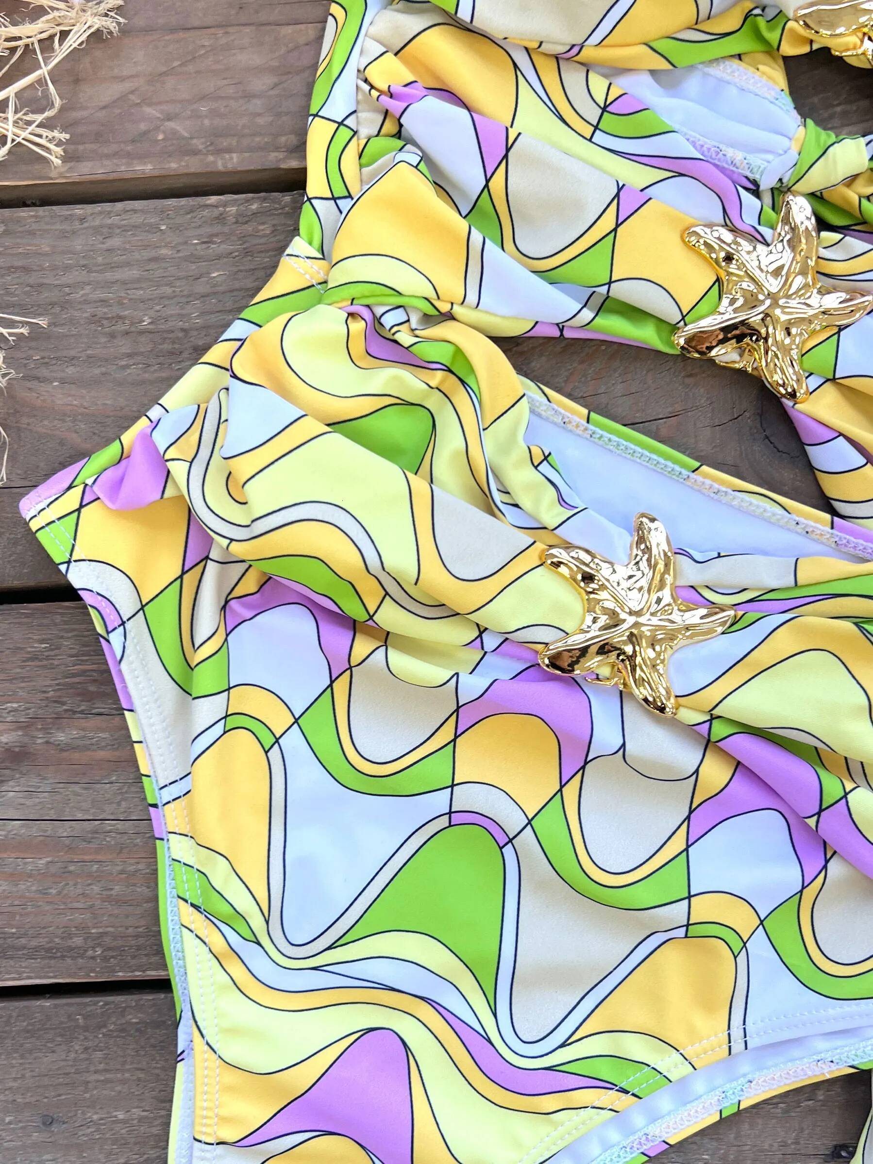 Sexy Starfish Bikini With Women Two-Pieces Swimsuit 2025 New High Fork Skirt Set Biquini Swimwear For Girl Clothing