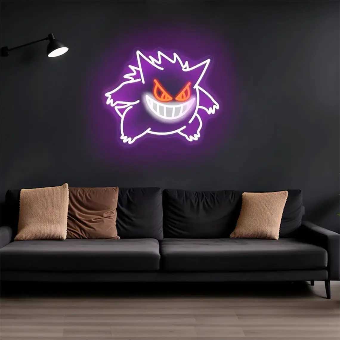 Gengar Cartoon LED Neon Sign MINISO Dimmable USB Wall Light for Gaming Room Man Cave Anime Style Birthday Gifts for Kids Teens A X2506231