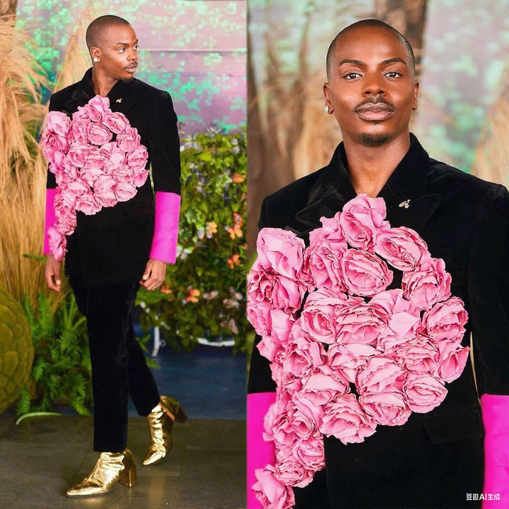 Fashion Groom Tuxedos Hand Made Flowers Shawl Lapel Men Pants Suits Groomsmen Slim Fit Wedding Coat 2 Pieces Customized