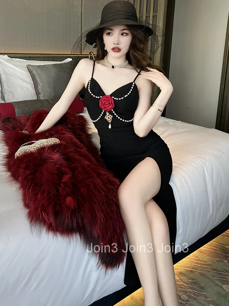 High Quality Summer Women Evening Dress Chic Black Sexy Strap Backless Slim Midi Party Club Prom Beach Robe Femme Mujer Vestidos