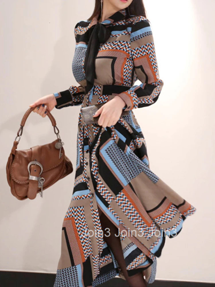 Elegant Women Dress Korean Casual Sweet Lady Bow Single Breasted Midi Club Beach Coffee Break Street Robe Femme Mujer Vestidos