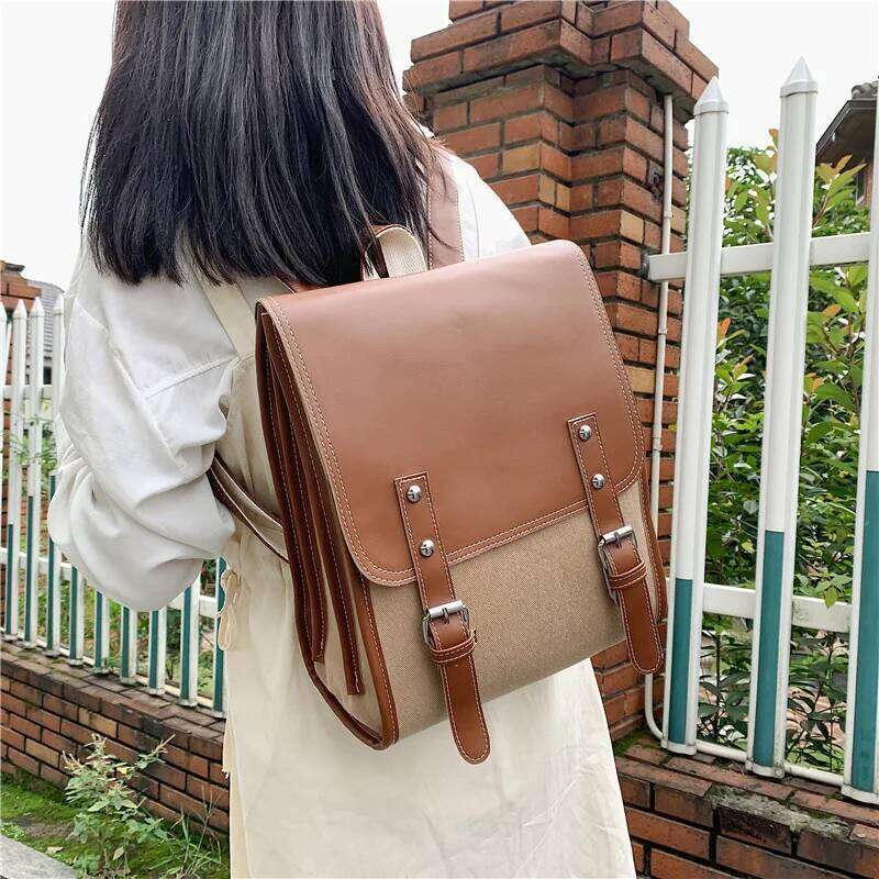 Designer Preppy style women backpack Large Capacity Laptop Bag Casual School Backpacks Girls patchwork Travel bags for Female totes