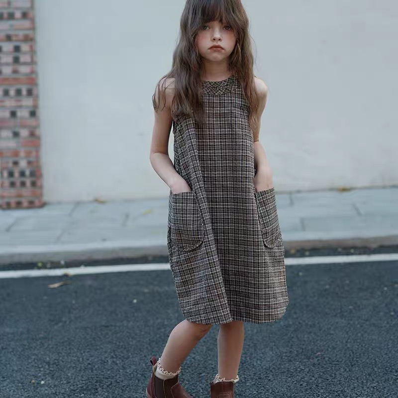 Girls' pure cotton abstract printed casual dress Playful and playful